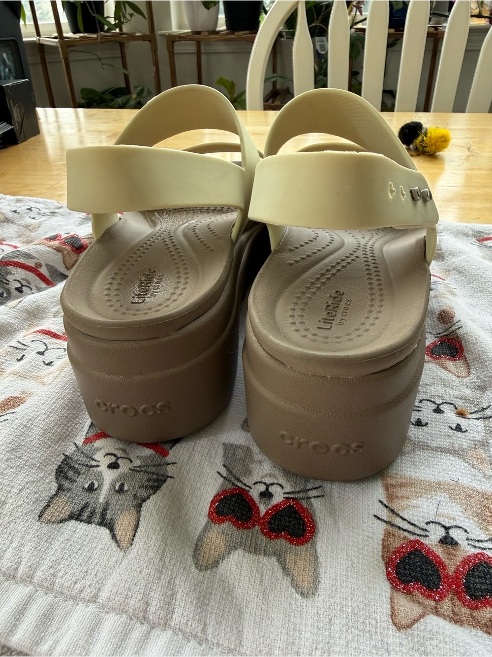 CROCS Women's Brooklyn wedge Sandals in Cream and beige - Picture 5 of 5